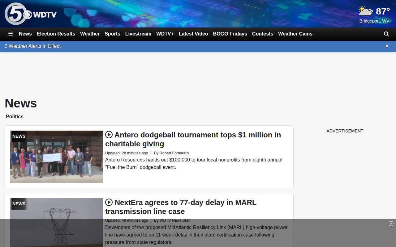 WDTV screen for Marion County arrest and crime-news reporting, an editorial source